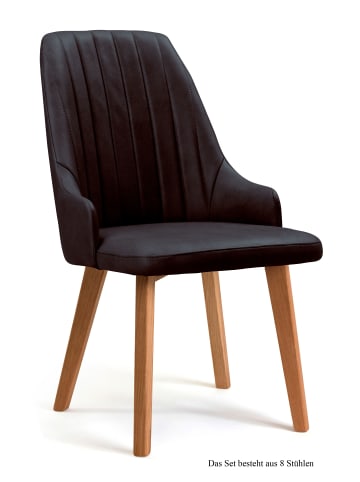 58 aufm Kessel ESSZIMMERSTUHL (8er-Set) Daryl 52x91x60 Eiche geölt/Espresso