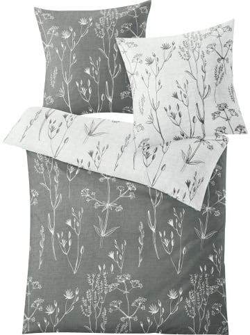 Kleine Wolke Mako-Satin Wendebettwäsche in grau