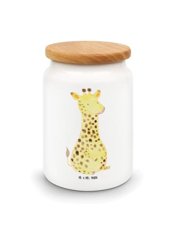 Mr. & Mrs. Panda Vorratsbehälter Giraffe Zufrieden ohne Spruch in Weiß