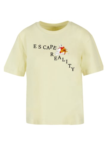 F4NT4STIC Tee Alice im Wunderland Escape Reality Falling in softyellow