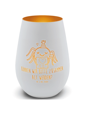 Mr. & Mrs. Panda Teelichthalter Glas Spinne Agathe Brief mit Spruch in Weiß