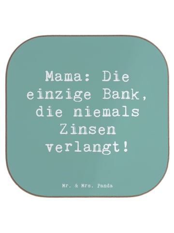 Mr. & Mrs. Panda Glasuntersetzer Spruch Mutter Bank mit Spruch in Meeresbrise