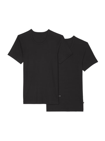 Marc O'Polo T-Shirt Iconic Rib in Schwarz