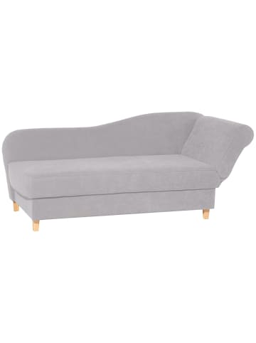 58 aufm Kessel RECAMIERE mit Armteil rechts klappbar Katia Veloursstoff Buche/silber