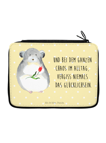 Mr. & Mrs. Panda Federmappe Chinchilla Blume mit Spruch in Gelb Pastell