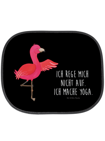 Mr. & Mrs. Panda Sonnenschutz Auto Flamingo Yoga mit Spruch in Schwarz