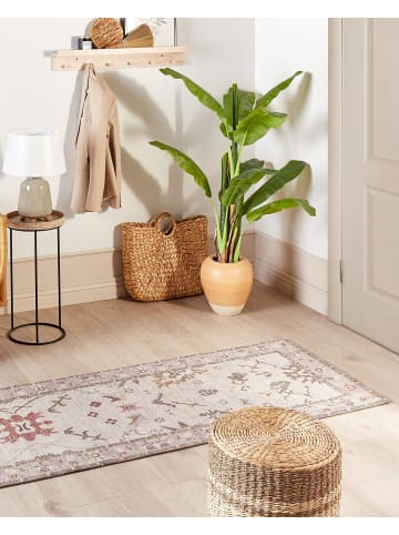 Beliani Läufer YANOBA in Beige/Rot/Grün - (W) 80 x (H) 80 x (L) 300 cm