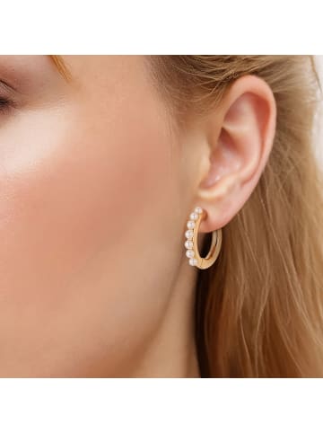 Yokoamii Ohrringe aus Metall-Legierung mit Perle (synth.) in gelbgold