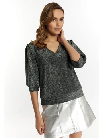 faina Damen Glitzershirt in Silber Schwarz