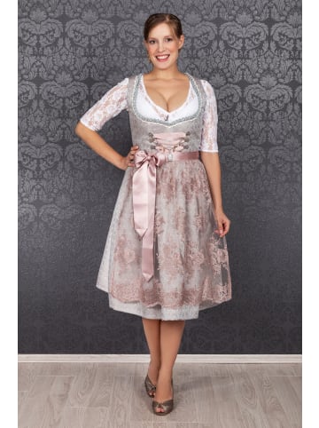 Edelnice Midi Dirndl 2-teilig Aurelie in silber, rosé