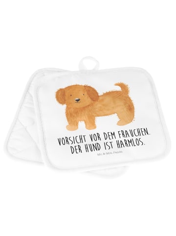 Mr. & Mrs. Panda Topflappen Hund Flauschig mit Spruch in Weiß