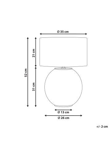 Beliani Tischleuchten SOBRAMATI in Messing/Beige - (W) 39 x (H) 52 x (L) 39 cm