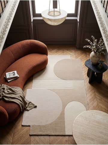 KADIMA DESIGN HALLEIN Wohnzimmerteppich 120x180 Natur Wolle Kurzflor getuftet in Natur