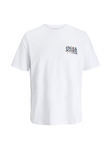 Jack and Jones T-Shirt JJGEPLAS Tee SS Crew Neck in Weiß