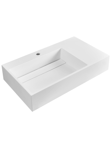 Beliani Waschbecken CUSCO in Weiß - (W) 75 x (H) 15 x (L) 43 cm