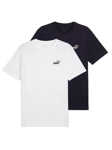Puma T-Shirt 2er Pack in Weiß/Dunkelblau