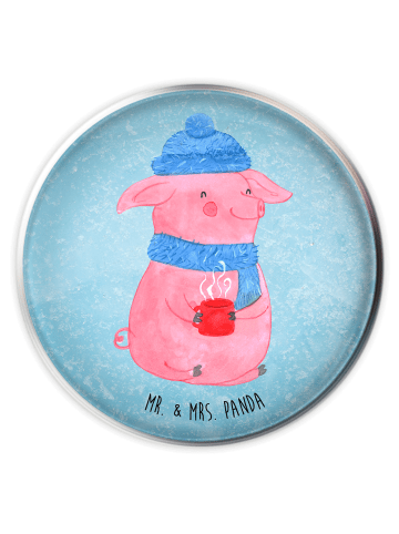 Mr. & Mrs. Panda Ablaufgarnitur Schweinchen Glühwein ohne Spruch in Eisblau