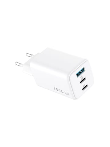 FOREVER Forever TC-08-65ACC GaN PD QC Ladegerät 2x USB-C 1x USB 65W weiß