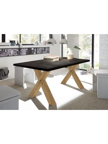 58 aufm Kessel ESSTISCH ausziehbar Eike 1 140 x 90 x 75 Esszimmertisch Asteiche/Schwarzstahl