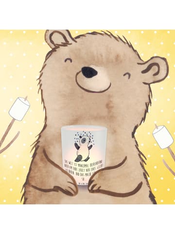 Mr. & Mrs. Panda Kerzenhalter Panda Bipolar mit Spruch in Transparent