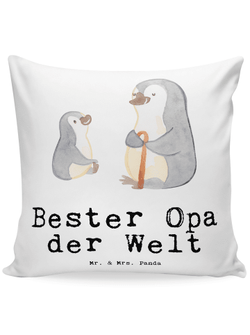 Mr. & Mrs. Panda 40x40 Kissen Pinguin Bester Opa der Welt mit Sp... in Weiß