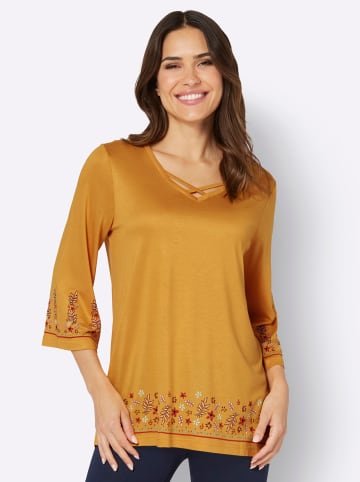 Sieh an! Shirttunika in ocker-bedruckt