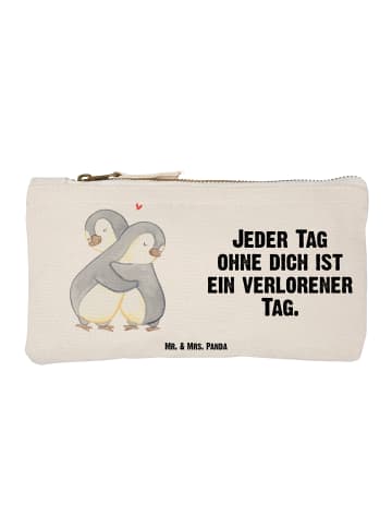 Mr. & Mrs. Panda Schminktasche Pinguine Kuscheln mit Spruch in Weiß