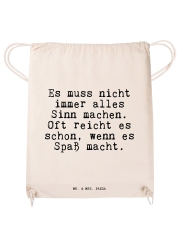 Mr. & Mrs. Panda Sportbeutel Es muss nicht immer... mit Spruch in Creme