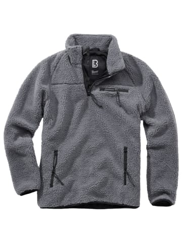 Brandit Fleecejacke/Fleecepullover "Teddyfleece Troyer" in Grau