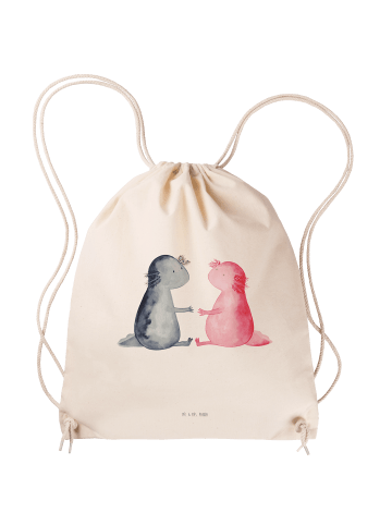 Mr. & Mrs. Panda Sportbeutel Axolotl Liebe ohne Spruch in Creme