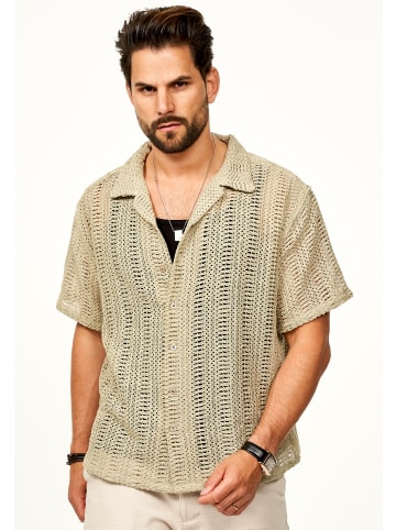 SOULSTAR Kurzarmhemd - für Herren Freizeithemd als Kurzam Strick Festival Hemd in Stone