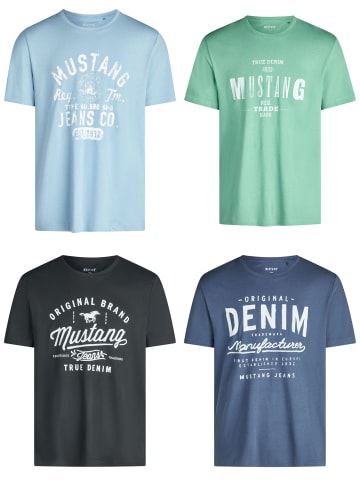 Mustang T-Shirt Basic Print 4er Pack in Mehrfarbig
