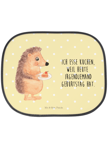 Mr. & Mrs. Panda Sonnenschutz Igel Kuchenstück mit Spruch in Gelb Pastell