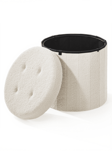 SONGMICS Sitzhocker Minota in Cremeweiss - (B)47 x (H)45 x (T)47 cm