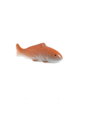 MARELIDA Teichdeko Fisch für Aquarium schwimmend Porzellan L: 10cm in orange