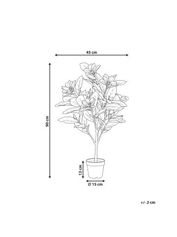 Beliani Kunstpflanze  TREE in Rot/Grün - (W) 45 x (H) 90 x (L) 45 cm