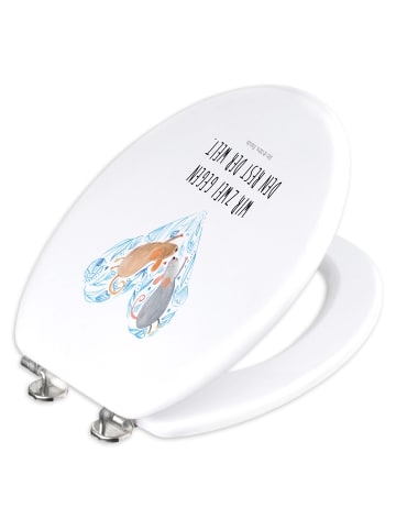 Mr. & Mrs. Panda Toiletten-Sitz Mäuse Herz mit Spruch in Weiß