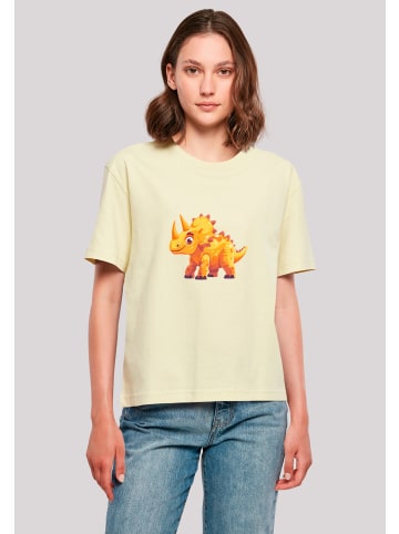 F4NT4STIC Tee Süßer Triceratops Dinosaurier in softyellow