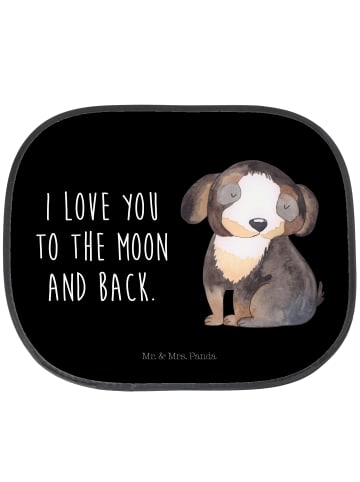 Mr. & Mrs. Panda Sonnenschutz Auto Hund Entspannen mit Spruch in Schwarz