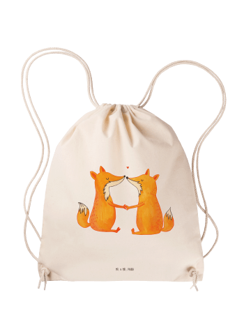 Mr. & Mrs. Panda Baumwolltasche Füchse Liebe ohne Spruch in Creme