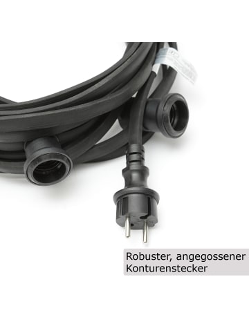 SATISFIRE ILLU Biergarten Lichterkette 30xE27 ohne Leuchtmittel L: 30m in schwarz