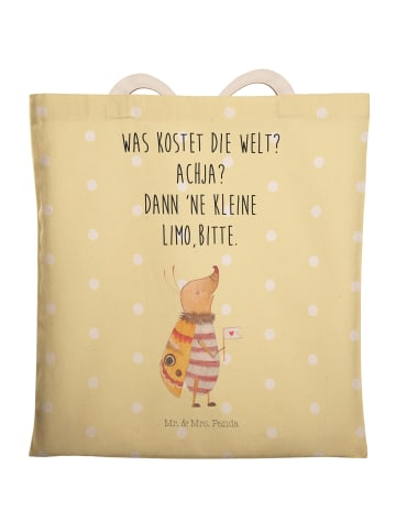 Mr. & Mrs. Panda Henkeltasche Nachtfalter Fähnchen mit Spruch in Gelb Pastell