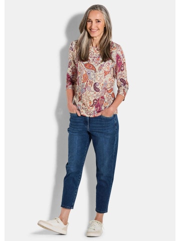 GOLDNER Kurzgröße:  Florales Jerseyshirt, Paisley-Muster in bunt / gemustert