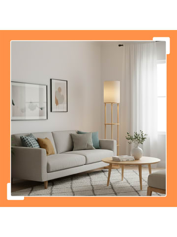 relaxdays Stehlampe in Natur/ Weiß - (H)180 x Ø30 cm