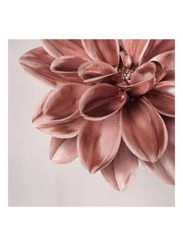 WALLART Leinwandbild - Dahlie Blume Rosegold Metallic Detail in Rot