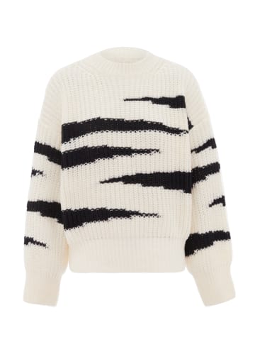FENIA Damen Sweater in WOLLWEISS SCHWARZ