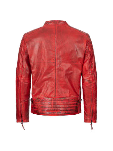 PAULGOS Lederjacke Übergangsjacke Biker Look Echtleder D2 in Rot