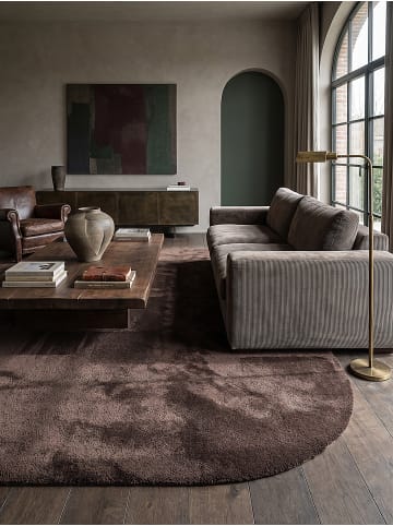 KADIMA DESIGN Hochflorteppich Uni Antirutsch weich wohnlich Wohnzimmer gemütlich in Braun