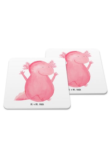 Mr. & Mrs. Panda Untersetzer für Gläser Axolotl Hurra ohne Spruch in Weiß