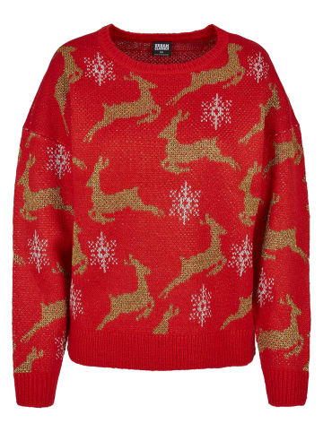 Urban Classics Crew Neck Jumper in red/gold